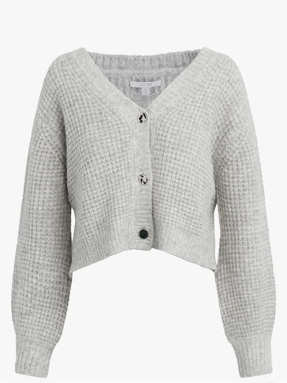 NWT Joe’s Cropped Waffle Knit Cardigan in Light Gray